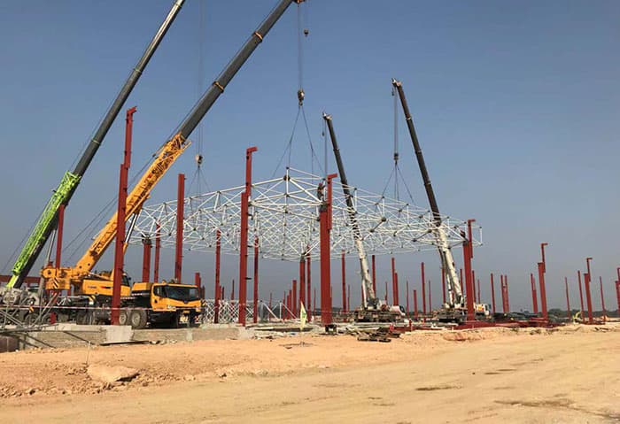 登封水泥厂网架安装